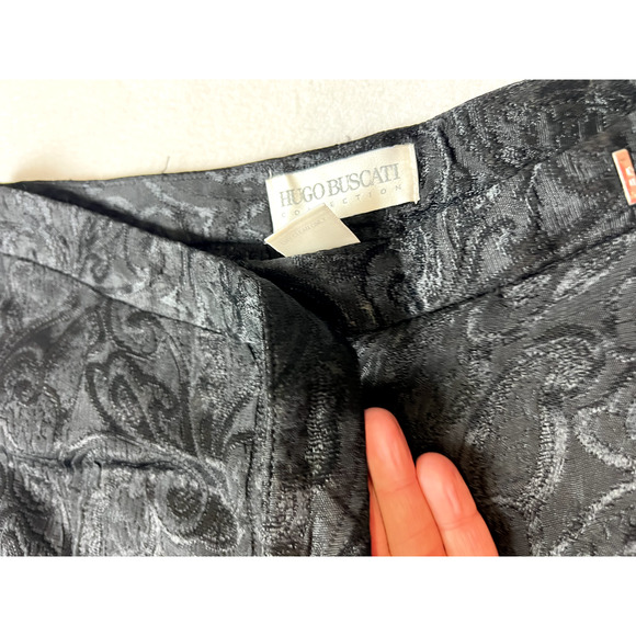 Hugo Buscati Collection Pant 10 Vintage Black Embossed straight Leg Goth Grunge - Picture 4 of 16